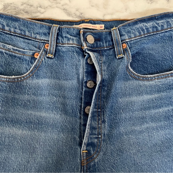Levi’s Premium Denim RIBCAGE Straight Ankle Jeans In Jeans Color Women’s Size 30 - Picture 8 of 16